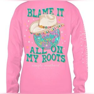 ✨NWT Simply Southern “Blame it all on my roots” Long Sleeve Shirt✨